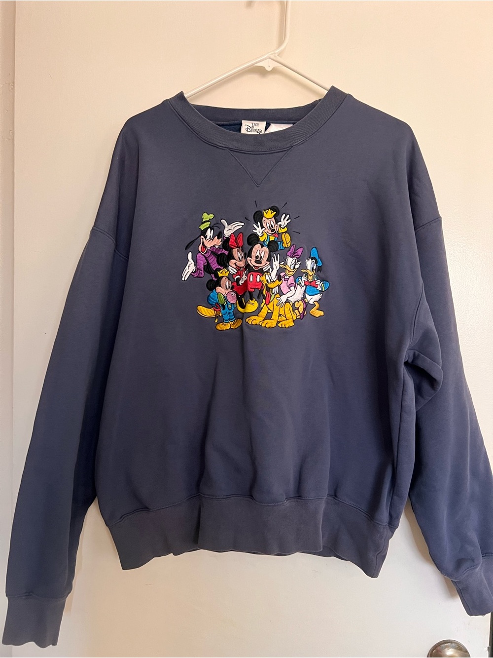 Disney Navy Crewneck Sweatshirt with Classic Character Patch